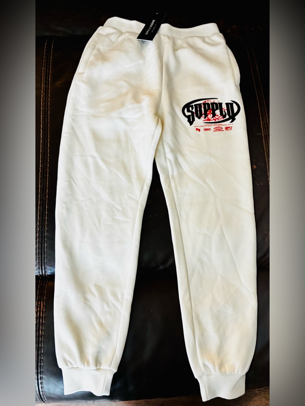 BNWT Kids' White Supply & Demand Graphic Joggers